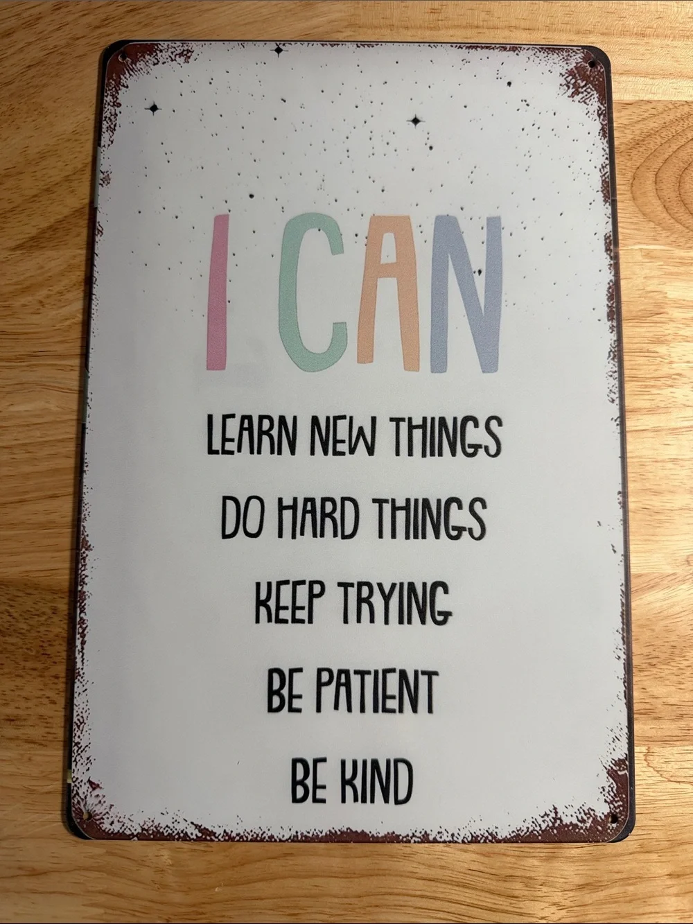 I CAN Inspirational Metal Wall Sign - Pastel Multicolor